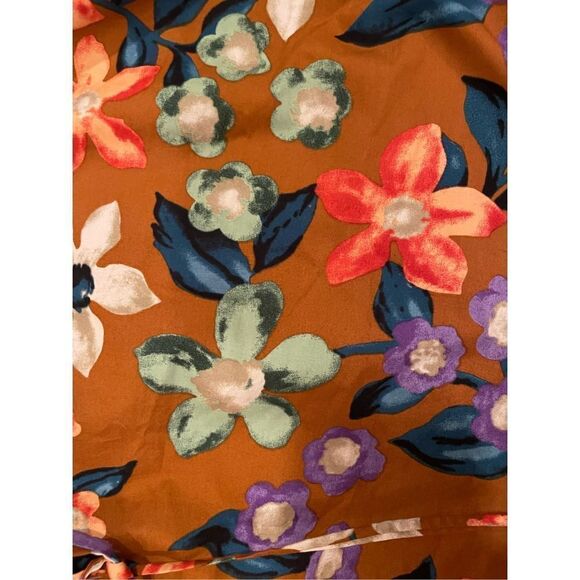 Current Air Floral Pleated Midi Dress 100% Cotton Size Small - Picture 9 of 11